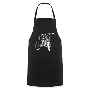 Supermoto motorcycle illustration biker custom logo - Cooking Apron - black - Front - AI Model Male 185 dark (185cm)
