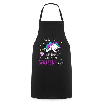 Bachelorette party femme drôle - Tablier de cuisine - noir - Devant - AI Model Male 185 dark (185cm)