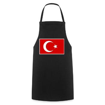Turkey Türkiye Flag - Cooking Apron - black - Front - AI Model Male 185 dark (185cm)