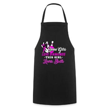Bowling, bowling girl - Cooking Apron - black - Front - AI Model Male 185 dark (185cm)