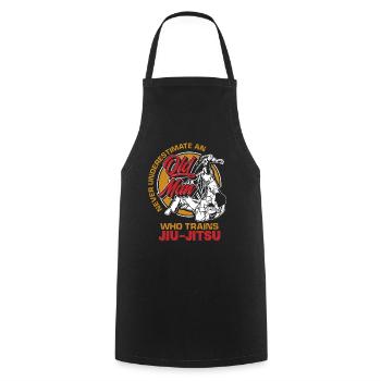 Retraités retraités du Jiu Jitsu - Tablier de cuisine - noir - Devant - AI Model Male 185 dark (185cm)