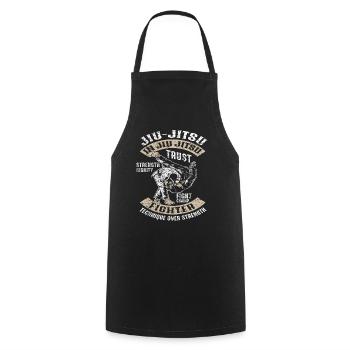Jiu Jitsu Kampfkunst - Kochschürze - Schwarz - Vorne - AI Model Male 185 dark (185cm)
