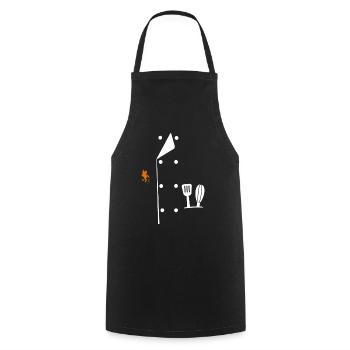 Chef uniforme cuisinier cuisinier chef cadeau - Tablier de cuisine - noir - Devant - AI Model Male 185 dark (185cm)
