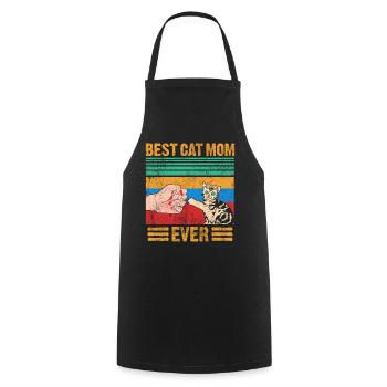 Best Cat Mom Ever - Cooking Apron - black - Front - AI Model Male 185 dark (185cm)