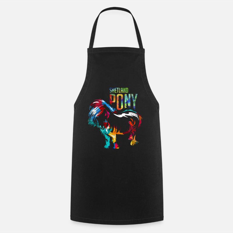 Shetlandpony Pferd - Kochschürze - Schwarz