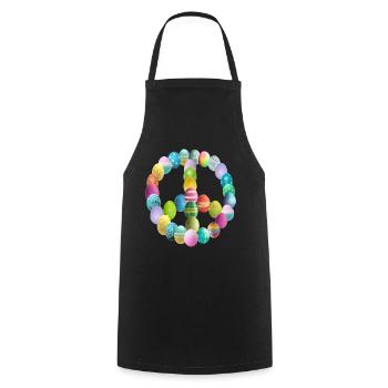 Oeuf de Pâques signe de paix - Tablier de cuisine - noir - Devant - AI Model Male 185 dark (185cm)
