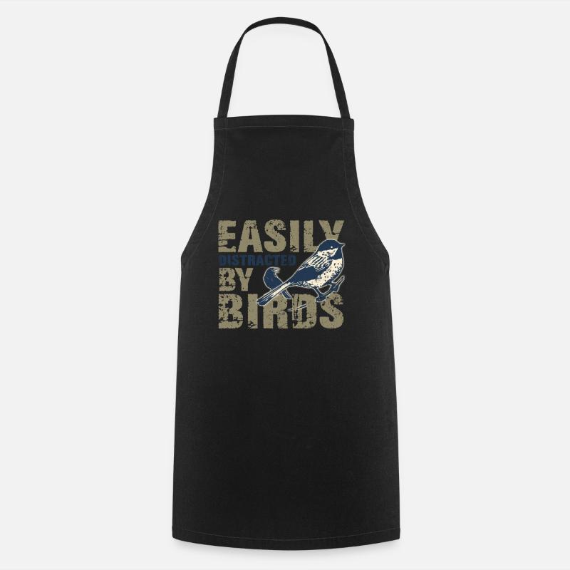 Observation des oiseaux, cadeau d'observation des oiseaux - Tablier de cuisine - noir