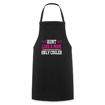Aunt like a mom only cooler - Cooking Apron - black - Front - AI Model Male 185 dark (185cm)