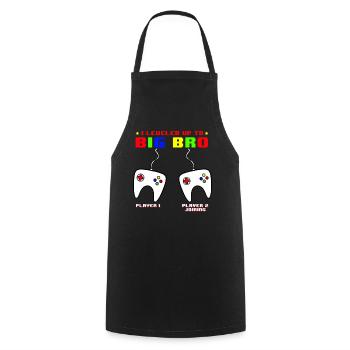 I Leveled Up To Big Bro - Cooking Apron - black - Front - AI Model Male 185 dark (185cm)