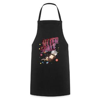Otter Space Astronaut Otter Funny Animal Lovers - Tablier de cuisine - noir - Devant - AI Model Male 185 dark (185cm)