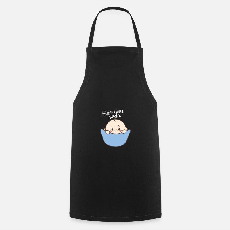 Annonce grossesse devenir mère - Tablier de cuisine - noir