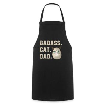 Badass Cat Dad - Tablier de cuisine - noir - Devant - AI Model Male 185 dark (185cm)