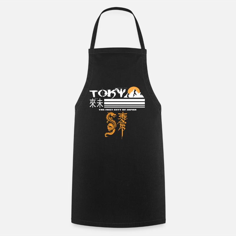 Tokyo Orange - Cooking Apron - black