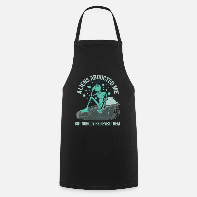 Vaisseau spatial extraterrestre Alien Ufo soucoupe - Tablier de cuisine - noir