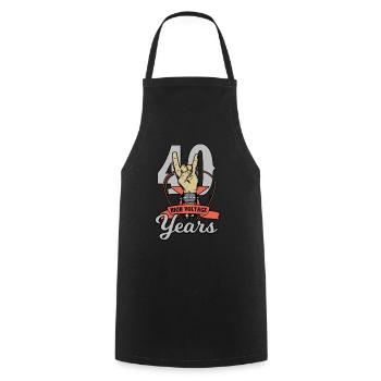 High voltage 40th birthday year 40 years gift - Cooking Apron - black - Front - AI Model Male 185 dark (185cm)