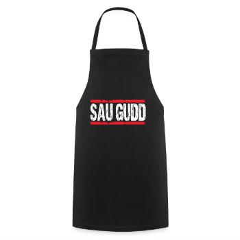 SauGudd Saarland Saarländer Saarländisch - Cooking Apron - black - Front - AI Model Male 185 dark (185cm)