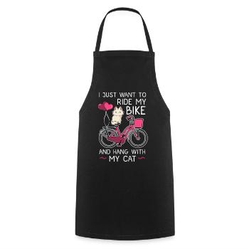 Ride My Bike And Hang With My Cat - Cooking Apron - black - Front - AI Model Male 185 dark (185cm)