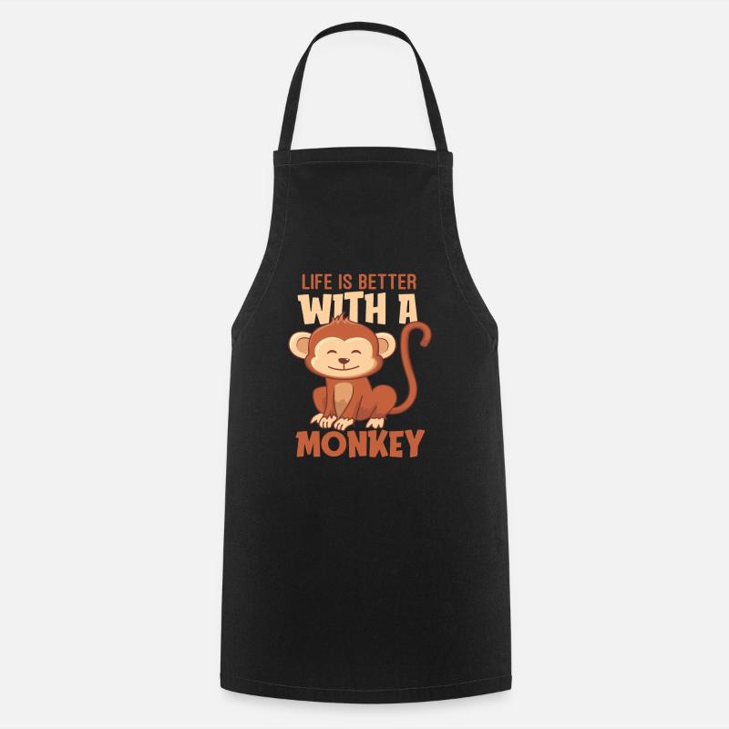 monkey - Cooking Apron - black