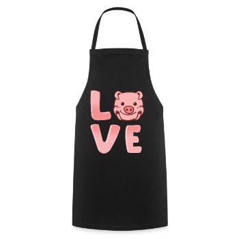 Pig Pig Pig - Tablier de cuisine - noir - Devant - AI Model Male 185 dark (185cm)