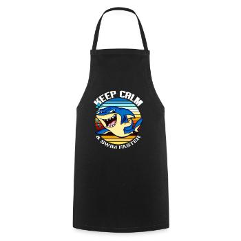 shark - Cooking Apron - black - Front - AI Model Male 185 dark (185cm)