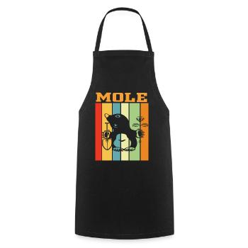 Maulwurf Retro Farbenspiel - Kochschürze - Schwarz - Vorne - AI Model Male 185 dark (185cm)