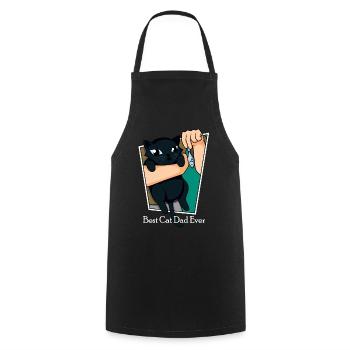 Best cat daddy father in the world cat design - Cooking Apron - black - Front - AI Model Male 185 dark (185cm)
