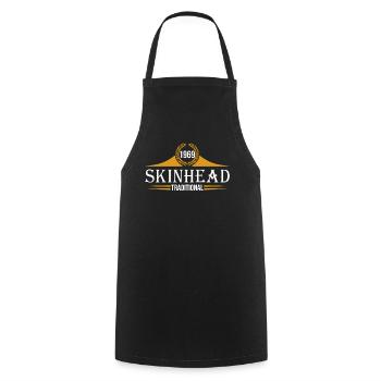 Skinhead 1969 Taditional Anti Racist Skins Ska - Cooking Apron - black - Front - AI Model Male 185 dark (185cm)