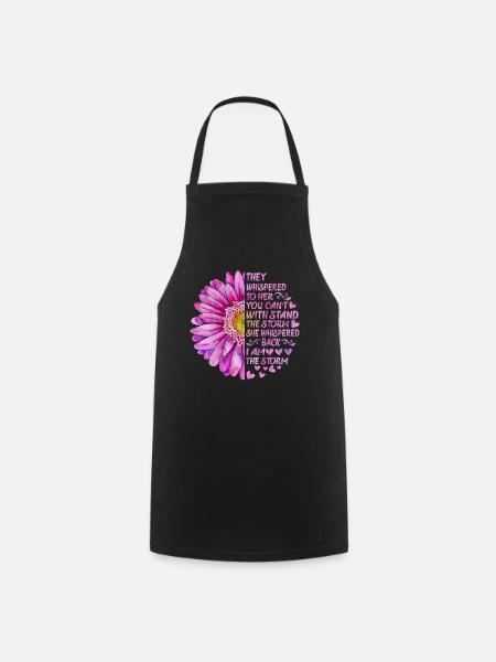 You Can't With Stand The Storm She Whispered Back - Cooking Apron - black