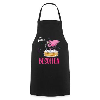 Team Besoffen Flamingo - Kochschürze - Schwarz - Vorne - AI Model Male 185 dark (185cm)