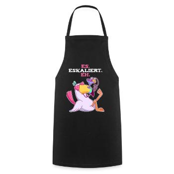 Es Eskaliert Eh Saufen Sprüche Alkohol Party Damen - Kochschürze - Schwarz - Vorne - AI Model Male 185 dark (185cm)