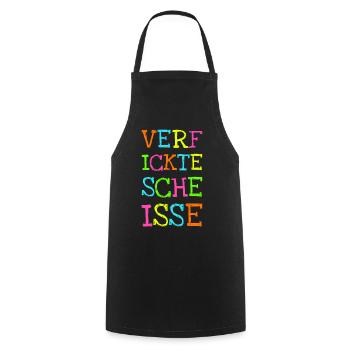Verfickte Scheiße Schimpfwörter Flüche Spruch - Kochschürze - Schwarz - Vorne - AI Model Male 185 dark (185cm)