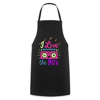 90s - Cooking Apron - black - Front - AI Model Male 185 dark (185cm)