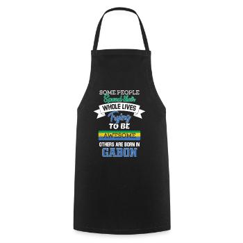 Born in Gabon - Cooking Apron - black - Front - AI Model Male 185 dark (185cm)
