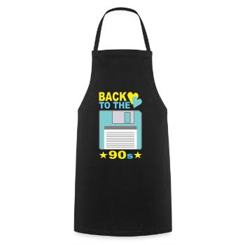 90s 90s fashion 90s party 90s - Cooking Apron - black - Front - AI Model Male 185 dark (185cm)