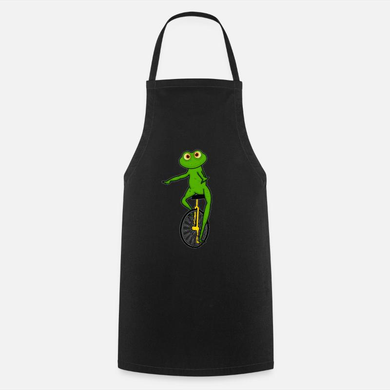 Monocycle, grenouille monocycle - Tablier de cuisine - noir