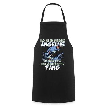 Mein Bester Fang - Angeln Angler Angel Spruch - Kochschürze - Schwarz - Vorne - AI Model Male 185 dark (185cm)
