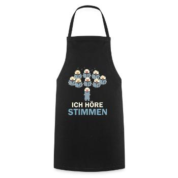 Ich höre Stimmen - Kochschürze - Schwarz - Vorne - AI Model Male 185 dark (185cm)