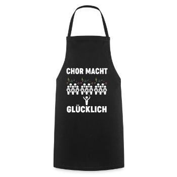 chor macht glucklich - Kochschürze - Schwarz - Vorne - AI Model Male 185 dark (185cm)