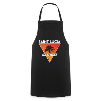 St. Lucia with capital - Cooking Apron - black - Front - AI Model Male 185 dark (185cm)