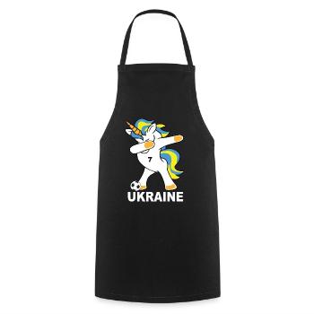 Ukraine - Cooking Apron - black - Front - AI Model Male 185 dark (185cm)