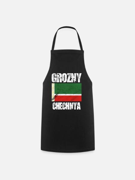 Grozny Tchétchénie, drapeau tchétchène - Tablier de cuisine - noir