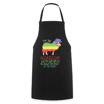 I'm the rainbow sheep of the family - Cooking Apron - black - Front - AI Model Male 185 dark (185cm)