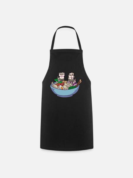 Furet ramen anime kawaii - Tablier de cuisine - noir