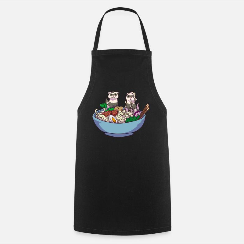 Frettchen Ramen Anime Kawaii - Kochschürze - Schwarz