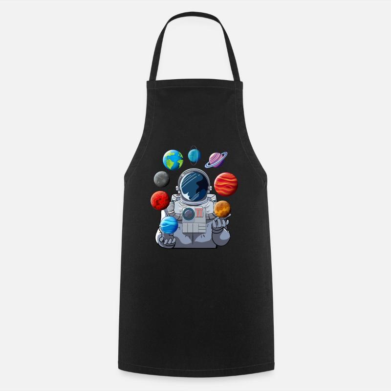 Astronaut planet juggler - Cooking Apron - black