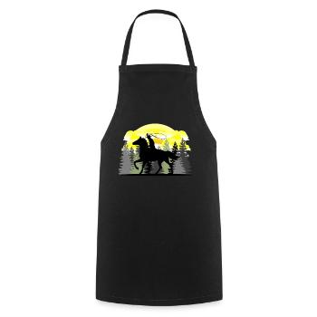 équitation Western - Tablier de cuisine - noir - Devant - AI Model Male 185 dark (185cm)