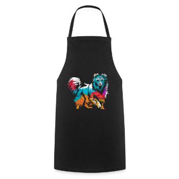 Shetland Chien de berger Cadeau - Tablier de cuisine - noir - Devant - AI Model Male 185 dark (185cm)