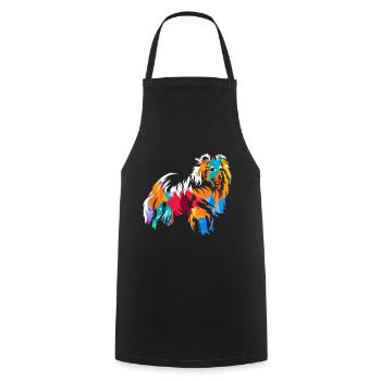 Shetland Chien de berger Cadeau - Tablier de cuisine - noir - Devant - AI Model Male 185 dark (185cm)
