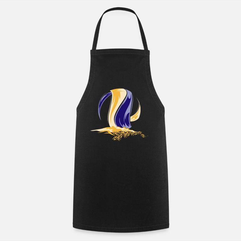 Symbole de l’équipe de volleyball de plage Couleurs du logo Sable - Tablier de cuisine - noir