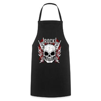 Motif de groupe de rock hard rock pour femmes et hommes - Tablier de cuisine - noir - Devant - AI Model Male 185 dark (185cm)